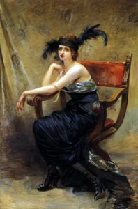 Madeleine Lemaire - Woman Sitting in a Dagobert Armchair